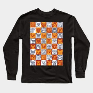 Hawaiian Tribal and other styles Chihuahua Face Check Checker Pattern Long Sleeve T-Shirt